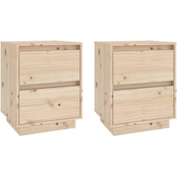 Décoshop26 - Lot de 2 tables de chevet avec tiroirs 40 x 35 x 50 cm bois de pin non traité DEC034809