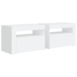 Table de chevet - DEC034835 - Lot de 2 - Bois dingénierie - Lumières LED RVB - 60x35x40 cm