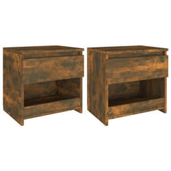 Table de chevet - DEC035073 - Lot de 2 - Bois dingénierie - 1 tiroir - 39 cm de hauteur