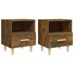 Table de chevet - DEC035086 - Lot de 2 - Bois dingénierie - Eucalyptus massif - 40x35x47 cm