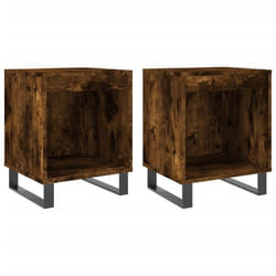 Table de chevet - DEC035099 - Lot de 2 - Bois dingénierie - Compartiment ouvert - Pieds en métal