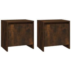 Lot de 2 tables de chevet avec compartiment avec porte 45 x 34 x 44,5 cm bois ingénierie marron DEC035145