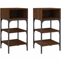 Ces tables de chevet au design élégant sont un supplément intemporel à votre décoration intérieure. Matériau durable : le boi ...