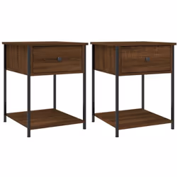 Ces tables de chevet au design élégant sont un supplément intemporel à votre décoration intérieure. Matériau durable : le boi ...