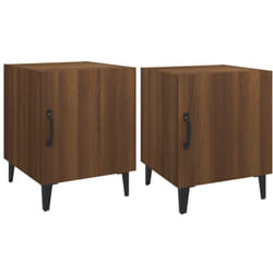 Décoshop26 - Lot de 2 tables de chevet avec compartiment avec porte 40 x 40 x 50 cm bois d'ingénierie marron DEC035212
