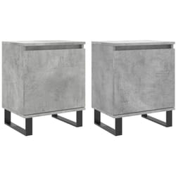 Décoshop26 - Lot de deux tables de chevet avec compartiment avec porte 40 x 30 x 50 cm bois d'ingénierie gris DEC035356