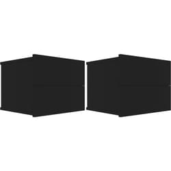 Décoshop26 - Lot de 2 tables de chevet mural avec deux tiroirs 40 x 30 x 30 cm bois d'ingénierie noir DEC035499