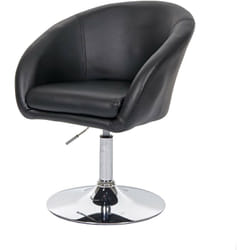 Chaise de salle à manger pivotante hauteur réglable en synthétique noir pied métal chromé 040002230