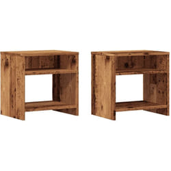 Décoshop26 - Lot de 2 tables de chevet avec compartiment ouvert 40 x 30 x 40 cm bois d'ingénierie marron vieilli DEC035778