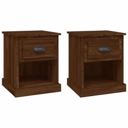Table de chevet - DEC035831 - 2 pièces - Bois dingénierie - 1 tiroir - 39x39x475cm