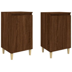 Décoshop26 - Lot de 2 tables de chevet avec étagères 40 x 35 x 70cm bois d'ingénierie marron DEC035845