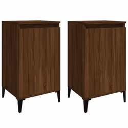 Table de chevet - DEC035846 - Bois dingénierie - 2 compartiments - Marron - 40x35x70cm