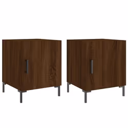 Table de chevet - DEC - Lot de 2 - Bois dingénierie - Marron - 40x40x50cm