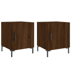 Table de chevet - DEC - Lot de 2 - Bois dingénierie - Marron - 40x40x50cm