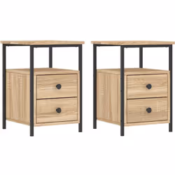 Ces tables de chevet au style industriel sont un supplément intemporel à votre décoration intérieure. Matériau durable : le b ...