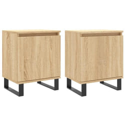 Table de chevet - DEC035883 - 2 pièces - Bois dingénierie - Compartiment avec porte - Chêne sonoma