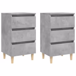 Table de chevet - DEC035946 - Lot de 2 - 3 tiroirs - Bois dingénierie - Style scandinave