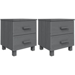Décoshop26 - Lot de 2 tables de chevet avec deux tiroirs 40 x 35 x 44,5cm bois et mdf gris DEC036009