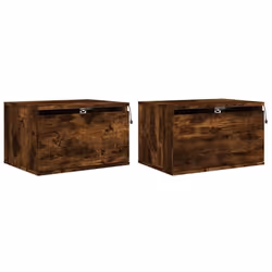 Table de chevet murale - DÉCOSHOP26 - DEC036131 - Bois dingénierie - Lumières LED RVB - 50 x 36 x 30 cm