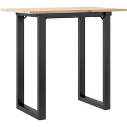 Table de salle à manger cuisine design industriel 80 x 50 x 75 cm bois de pin massif et acier DEC036794