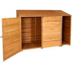 Abri de jardin armoire à outils vélo bûches rangement divers en bois teinté 180x250x93 cm couleur naturelle 040005740