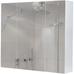 Armoire à miroir meuble de salle de bain mural 6 étagères brillant 70 x 80 x 16 cm blanc 040005769