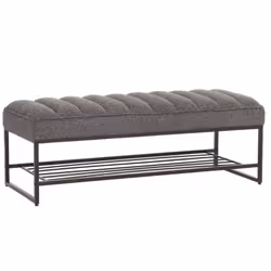 Le banc rembourré combine un design simple mais moderne avec une fonctionnalité pratique et donne à votre entrée ou votre cha ...