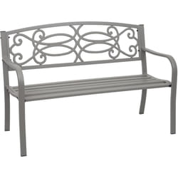 Décoshop26 - Banc de jardin intérieur où extérieur 2 places en acier peint par poudrage gris 040005830