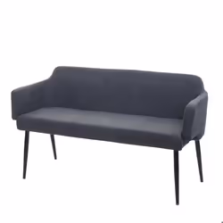 Banc de salle à manger - Non spécifié - 133 cm - Tissu anthracite - Accoudoirs rembourrés - Design moderne