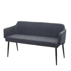 Banc de salle à manger - Non spécifié - 133 cm - Tissu anthracite - Accoudoirs rembourrés - Design moderne