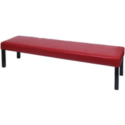 Décoshop26 - Banquette banc rembourrée 180 x 43 x 49 cm rouge brillant pieds foncés 040005878