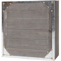 Décoshop26 - Boîte à clés murale 6 crochets serrure magnétique en bois aspect vintage 27 x 27 x 6 cm gris-brun 040005907