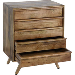 Buffet commode avec 5 tiroirs en bois de manguier 81 x 65 x 43 cm 040005977