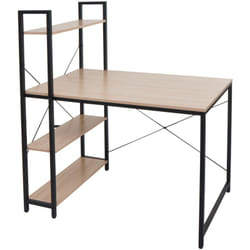 Bureau avec étagère table pour ordinateur 100 x 60 cm mdf et métal 040006013