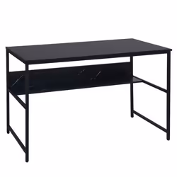 Bureau - MARQUE - Modèle - MDF - 120x60 cm - Noir - Espace de rangement