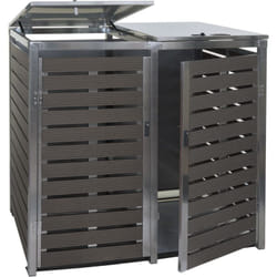 Cache-poubelle abris poubelle vérouillable 117x144x102 cm wpc acier inoxydable anthracite 040006087