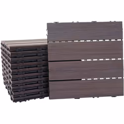Contenu de la livraison : 11x dalles WPC de 30x30 cm chacune = 1 m² Conception extra plate 4 points de connexion Structure 3D ...