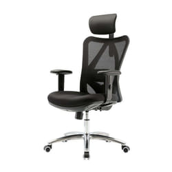 Fauteuil de bureau - Ergonomique - Réglable - Support lombaire - Maille noire - 150 kg max