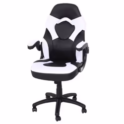 Chaise de bureau - Non spécifié - 04_0006226 - Accoudoirs réglables - PVC noir et blanc - Ergonomique