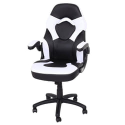 Chaise de bureau - Non spécifié - 04_0006226 - Accoudoirs réglables - PVC noir et blanc - Ergonomique