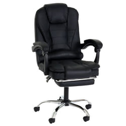 Fauteuil de bureau - Non spécifié - 04_0006232 - PVC noir - Repose-pieds extensible - Rotatif 360°