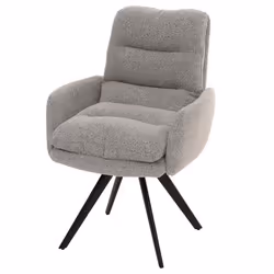Chaise de salle à manger - Non spécifié - Pivotante - Tissu gris clair - Accoudoirs - Design contemporain
