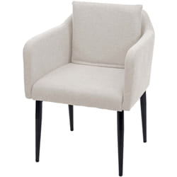 Chaise de salle à manger fauteuil assise et de dossier arrondies en tissu/textile crème beige 040006314