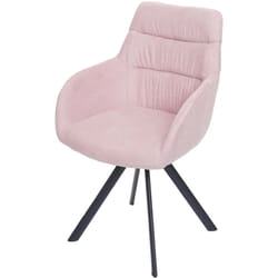 Chaise de salle à manger avec accoudoir pivotant en velours rose 040006317
