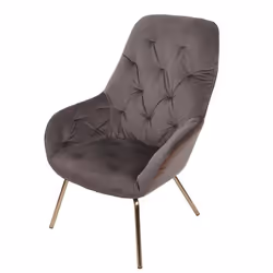 Chaise de salle à manger - Chic - Velours marron clair - Accoudoirs - Structure en métal - Confort optimal