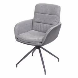 Chaise de salle à manger - Non spécifié - Fauteuil pivotant - Tissu gris foncé - Accoudoirs - Design moderne