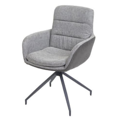 Chaise de salle à manger - Non spécifié - Fauteuil pivotant - Tissu gris foncé - Accoudoirs - Design moderne