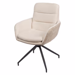 Chaise de salle à manger - Inclinable - Pivotante - Tissu crème beige - Design moderne - 1 place