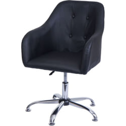 Décoshop26 - Chaise de salle à manger fauteuil de bureau avec accoudoir siège rotatif réglable en hauteur métal et pvc noir 040006344