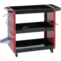 Chariot à outils chariot d'atelier roues poignée 3 zones de rangement 73x90x35 cm acier rouge 040006409